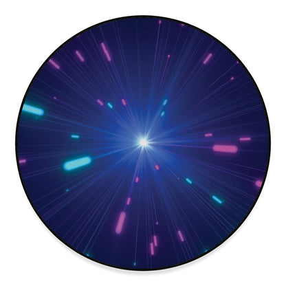 Pink And Teal Lights Speed Print Round Floor Mat