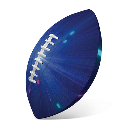 Pink And Teal Lights Speed Print Rugby Ball