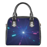 Pink And Teal Lights Speed Print Shoulder Handbag