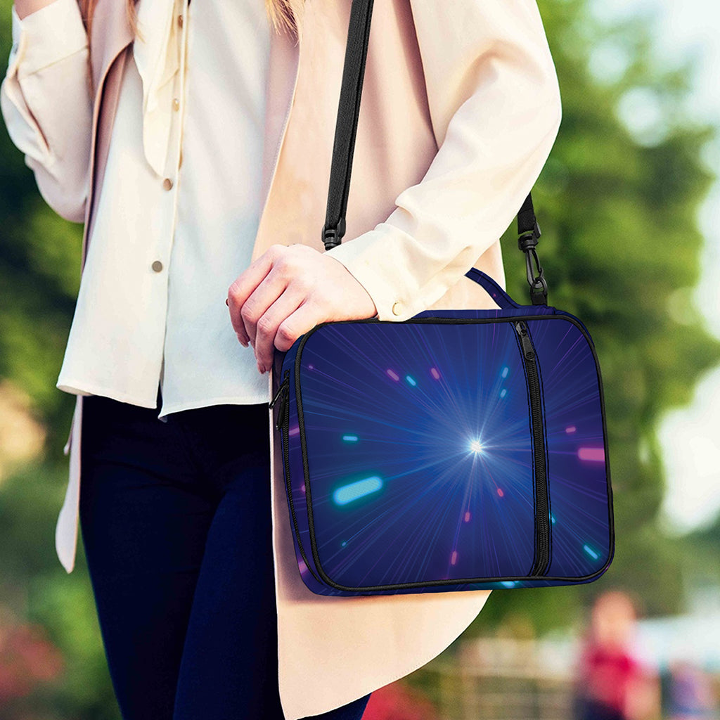 Pink And Teal Lights Speed Print Shoulder Strap Bible Bag