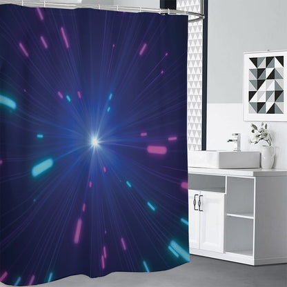 Pink And Teal Lights Speed Print Shower Curtain