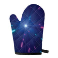Pink And Teal Lights Speed Print Single Oven Mitt
