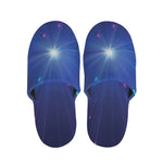 Pink And Teal Lights Speed Print Slippers