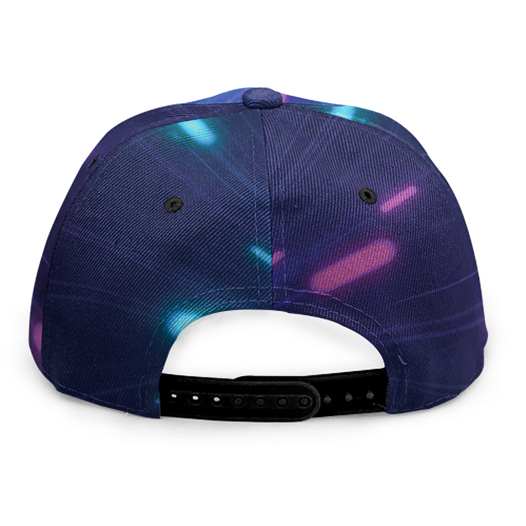 Pink And Teal Lights Speed Print Snapback Cap