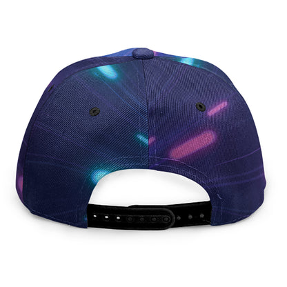 Pink And Teal Lights Speed Print Snapback Cap