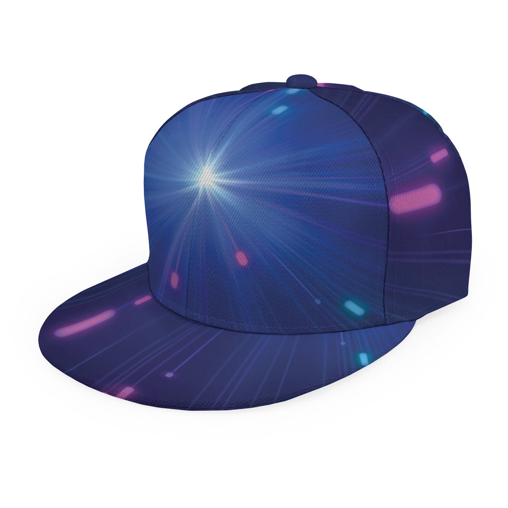 Pink And Teal Lights Speed Print Snapback Cap