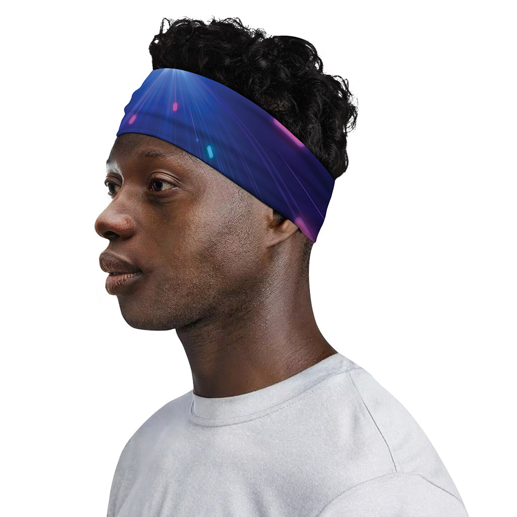 Pink And Teal Lights Speed Print Sports Headband
