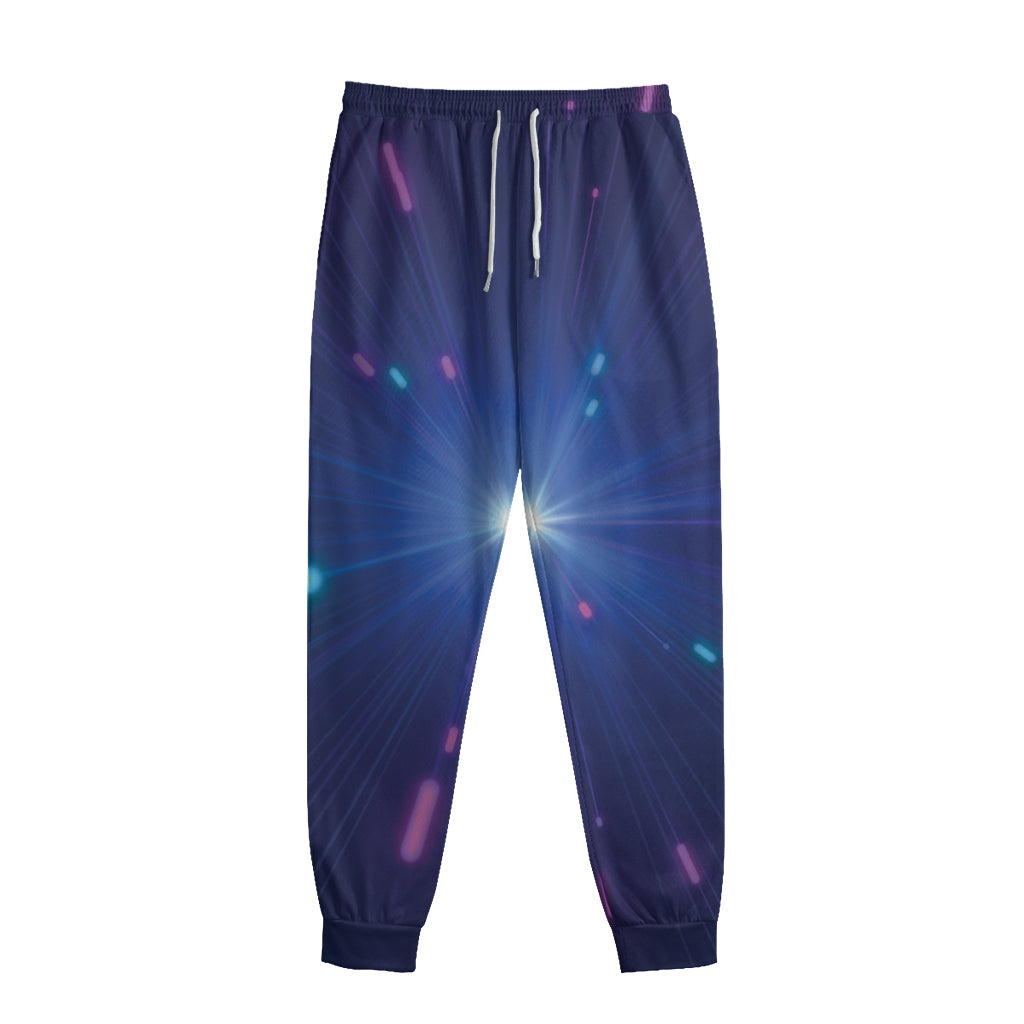 Pink And Teal Lights Speed Print Sweatpants