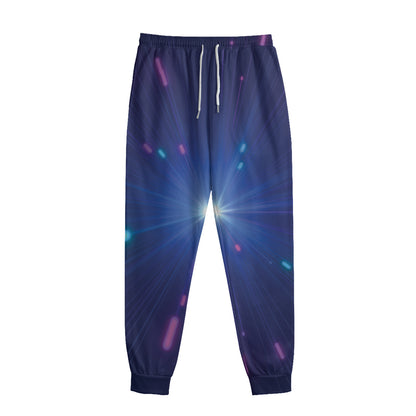 Pink And Teal Lights Speed Print Sweatpants
