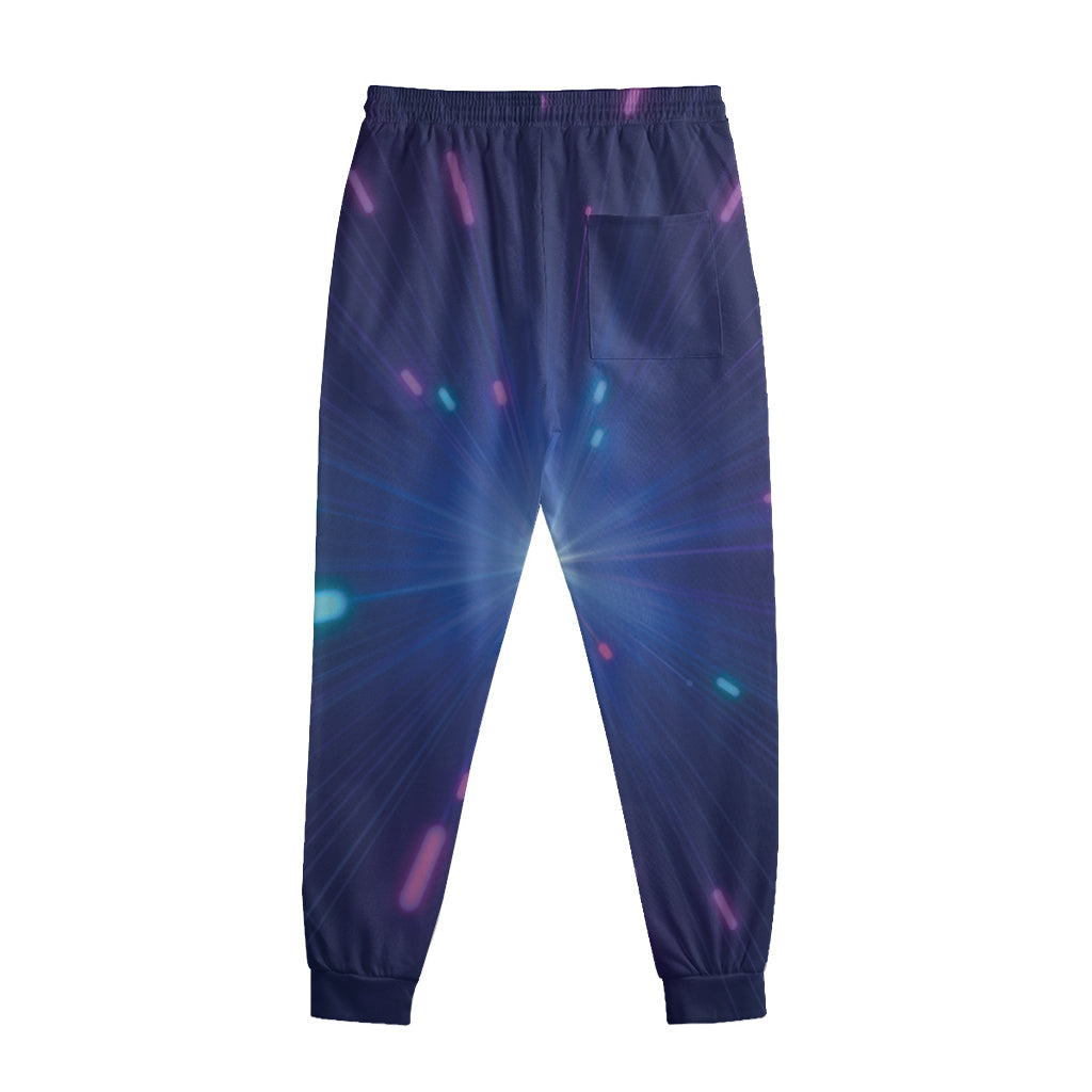 Pink And Teal Lights Speed Print Sweatpants