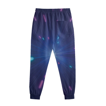 Pink And Teal Lights Speed Print Sweatpants
