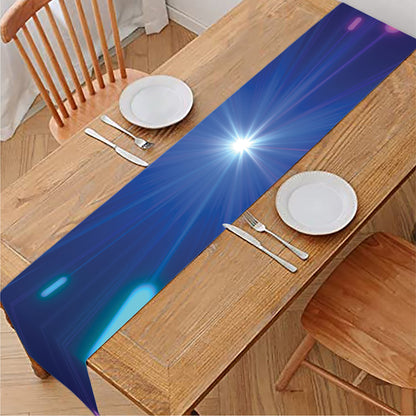 Pink And Teal Lights Speed Print Table Runner