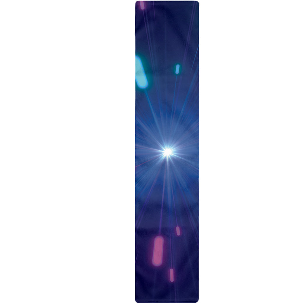 Pink And Teal Lights Speed Print Table Runner