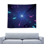 Pink And Teal Lights Speed Print Tapestry