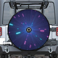 Pink And Teal Lights Speed Print Tire Cover With Camera Hole