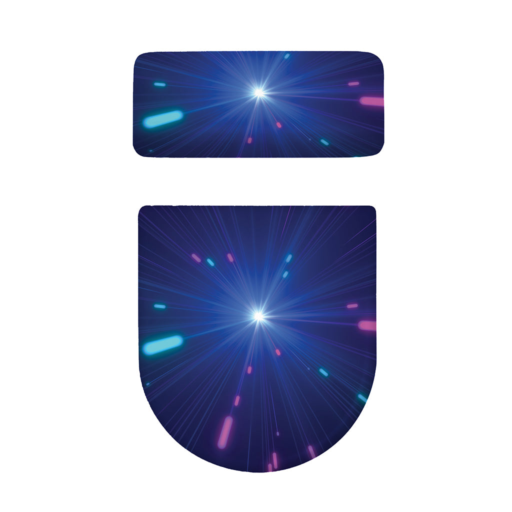 Pink And Teal Lights Speed Print Toilet Lid And Tank Cover Set