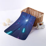 Pink And Teal Lights Speed Print Towel