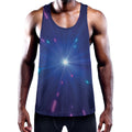 Pink And Teal Lights Speed Print Men's Workout Tank Top