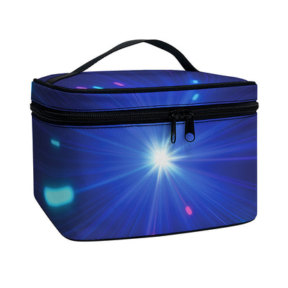 Pink And Teal Lights Speed Print Travel Makeup Bag