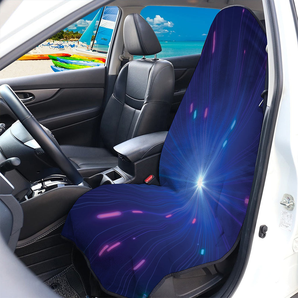 Pink And Teal Lights Speed Print Waterproof Car Seat Cover