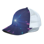 Pink And Teal Lights Speed Print White Mesh Trucker Cap