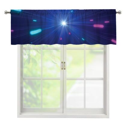 Pink And Teal Lights Speed Print Window Valance
