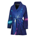 Pink And Teal Lights Speed Print Women's Bathrobe