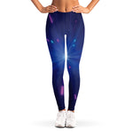 Pink And Teal Lights Speed Print Women's Leggings