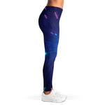 Pink And Teal Lights Speed Print Women's Leggings