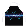 Pink And Teal Sound Wave Print Adjustable Apron