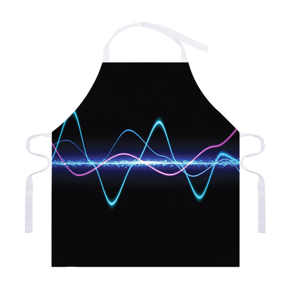 Pink And Teal Sound Wave Print Adjustable Apron