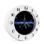 Pink And Teal Sound Wave Print Alarm Clock
