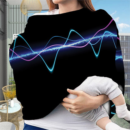 Pink And Teal Sound Wave Print Baby Seat Cover
