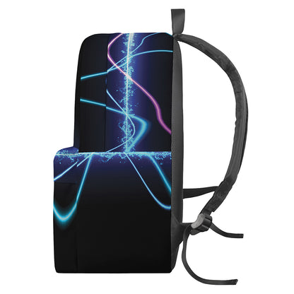 Pink And Teal Sound Wave Print Backpack