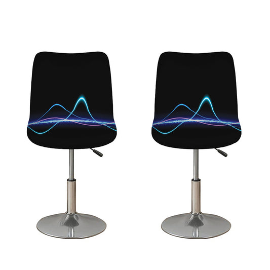 Pink And Teal Sound Wave Print Bar Stool Covers