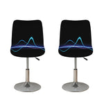 Pink And Teal Sound Wave Print Bar Stool Covers
