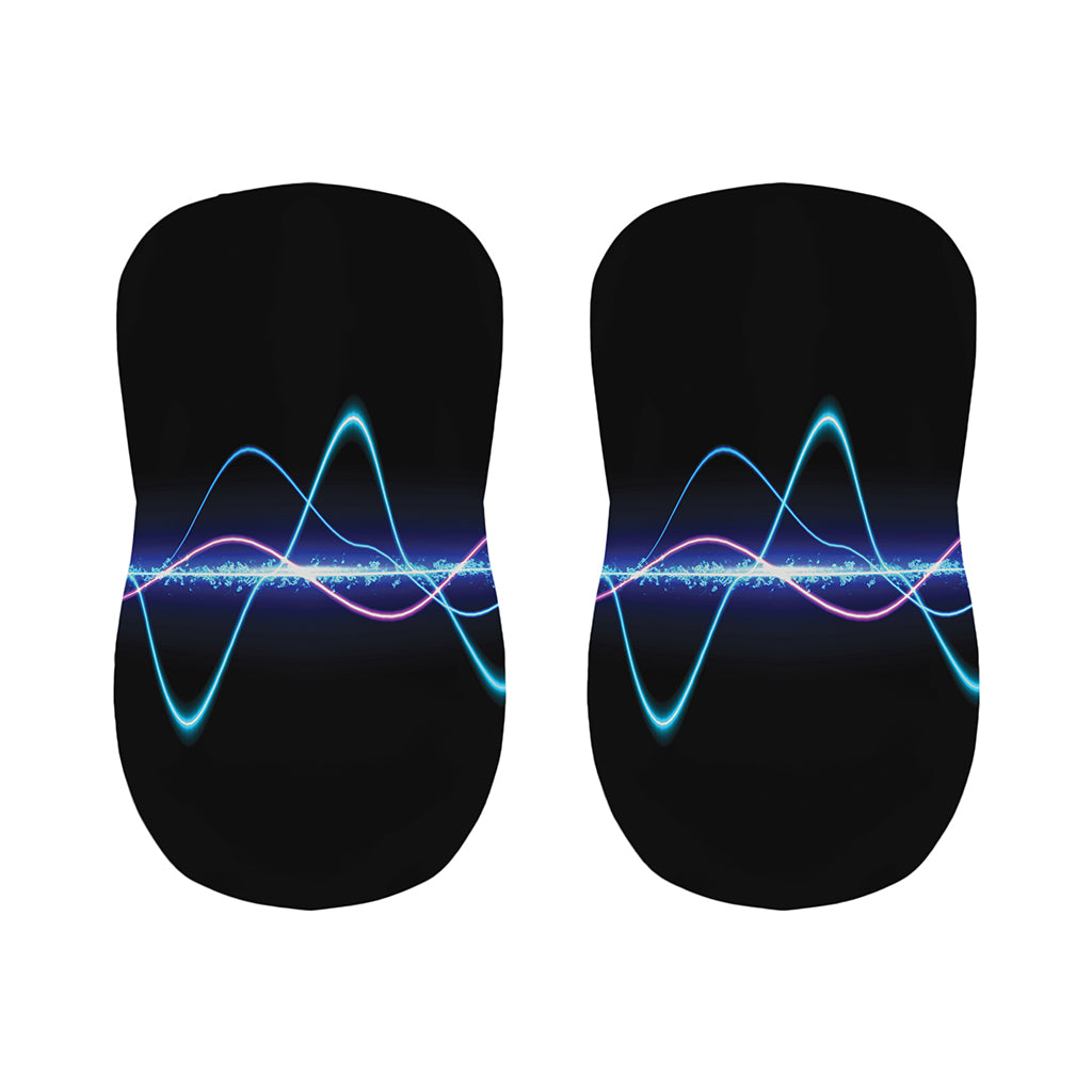 Pink And Teal Sound Wave Print Bar Stool Covers