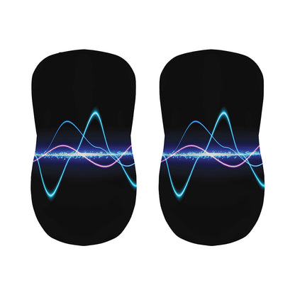 Pink And Teal Sound Wave Print Bar Stool Covers