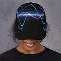Pink And Teal Sound Wave Print Baseball Cap