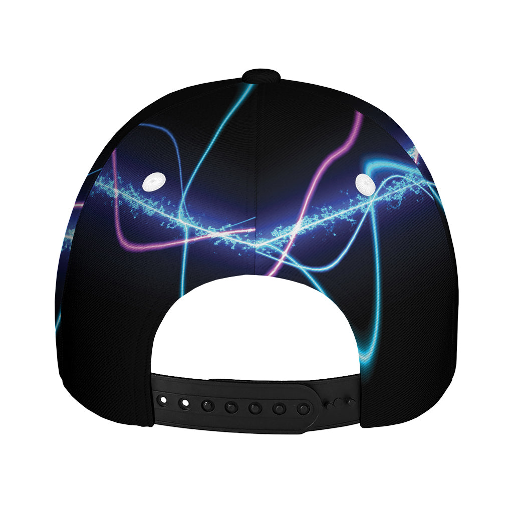 Pink And Teal Sound Wave Print Baseball Cap