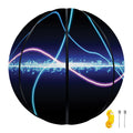 Pink And Teal Sound Wave Print Basketball