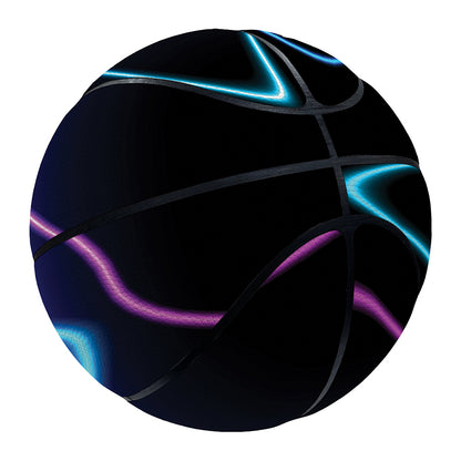 Pink And Teal Sound Wave Print Basketball
