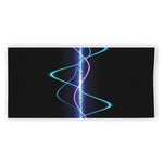 Pink And Teal Sound Wave Print Beach Towel