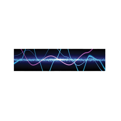 Pink And Teal Sound Wave Print Bed Runner