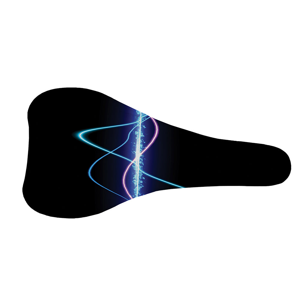 Pink And Teal Sound Wave Print Bicycle Seat Cover