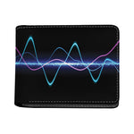 Pink And Teal Sound Wave Print Bifold Wallet