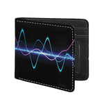 Pink And Teal Sound Wave Print Bifold Wallet