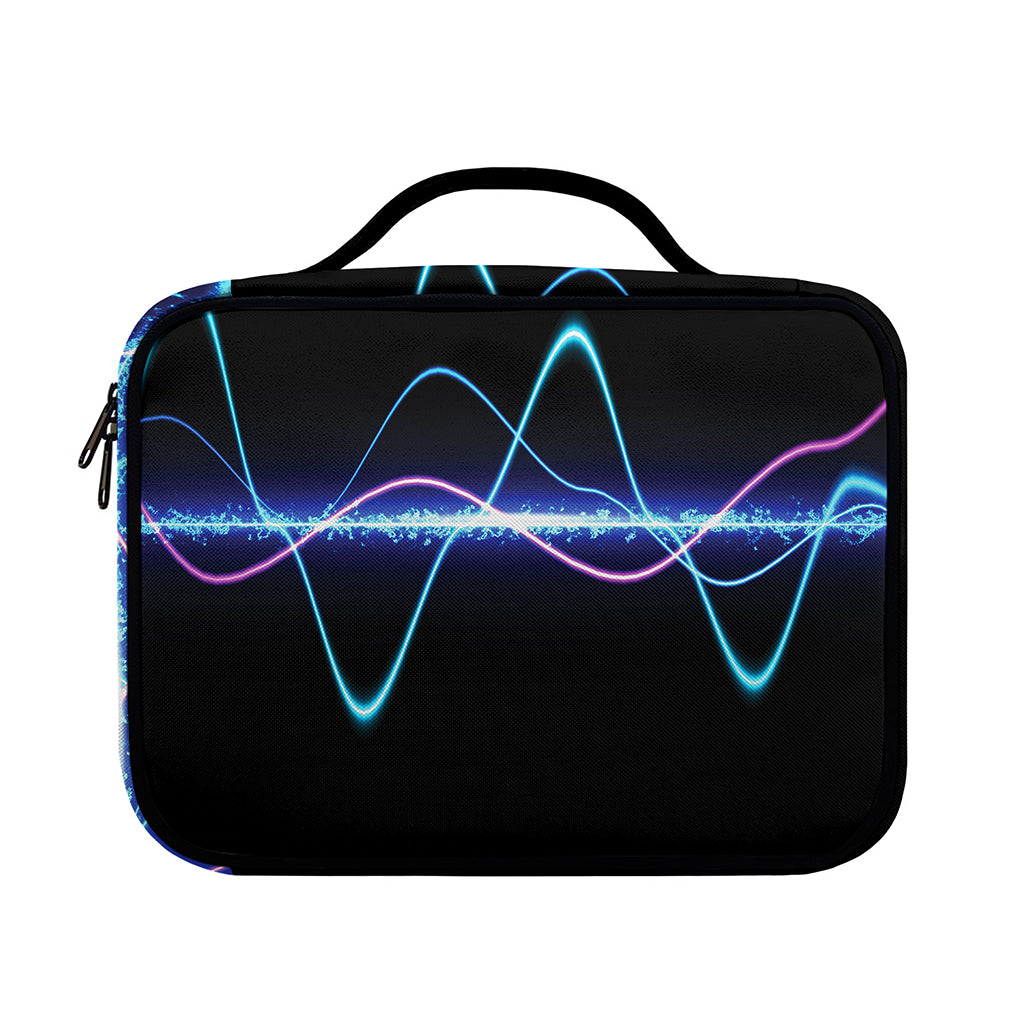 Pink And Teal Sound Wave Print Briefcase Bible Bag