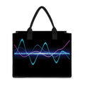 Pink And Teal Sound Wave Print Canvas Tote Bag