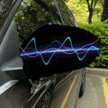 Pink And Teal Sound Wave Print Car Side Mirror Covers